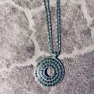 Really sharp black and silver statement necklace